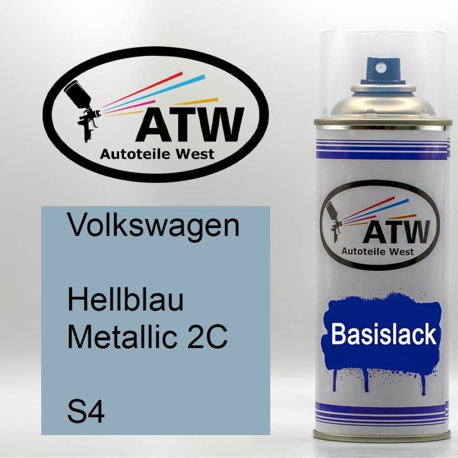 Volkswagen, Hellblau Metallic 2C, S4: 400ml Sprühdose, von ATW Autoteile West.